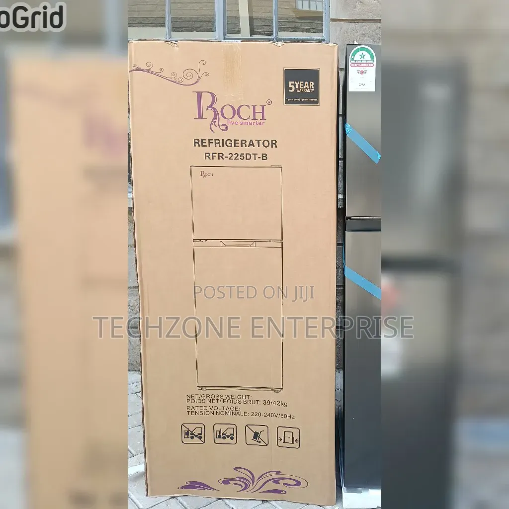 181 Litres Roch RFR-225-Dt-B Double Door No Frost Refrigerator 