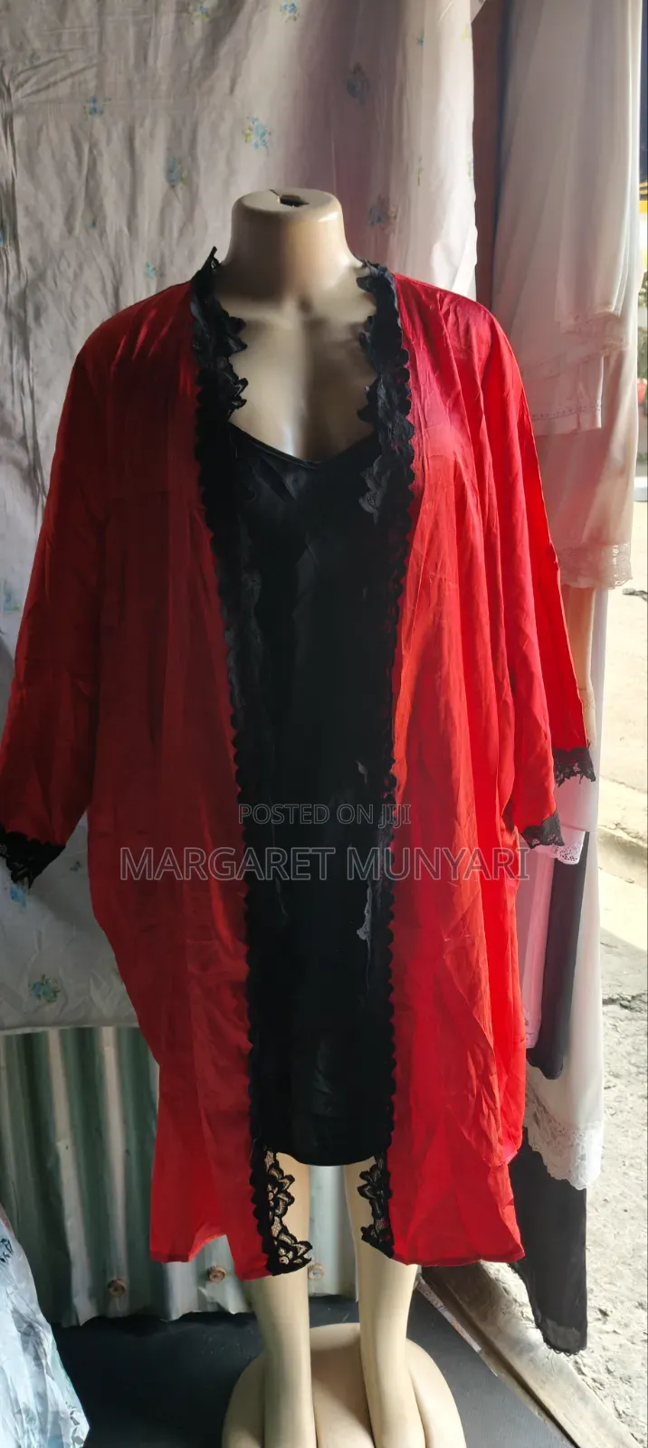 Red and Black Flowerd Night Gowns