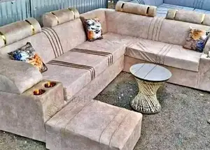Biege 7 Seater Sofa L Shaped