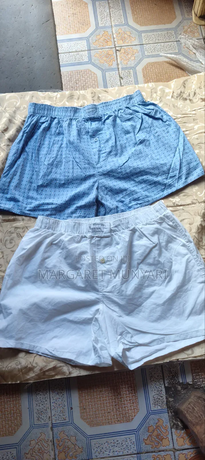 White and Checked Boxers