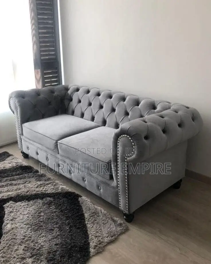 Gray Chesterfield Tufted Sofa