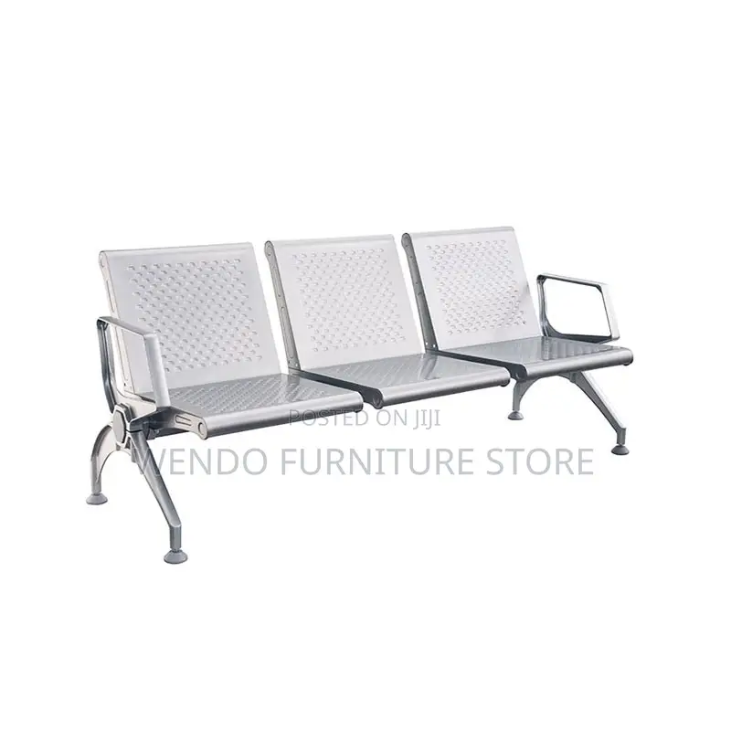 Office Bench; Metallic Reception Three Seaters Office Airport Bench