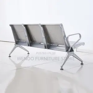 Office Bench; Metallic Reception Three Seaters Office Airport Bench