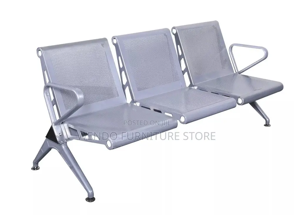 Office Bench; Metallic Reception Three Seaters Office Airport Bench