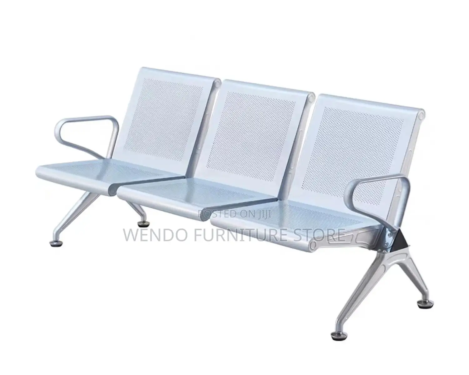 Office Bench; Metallic Reception Three Seaters Office Airport Bench