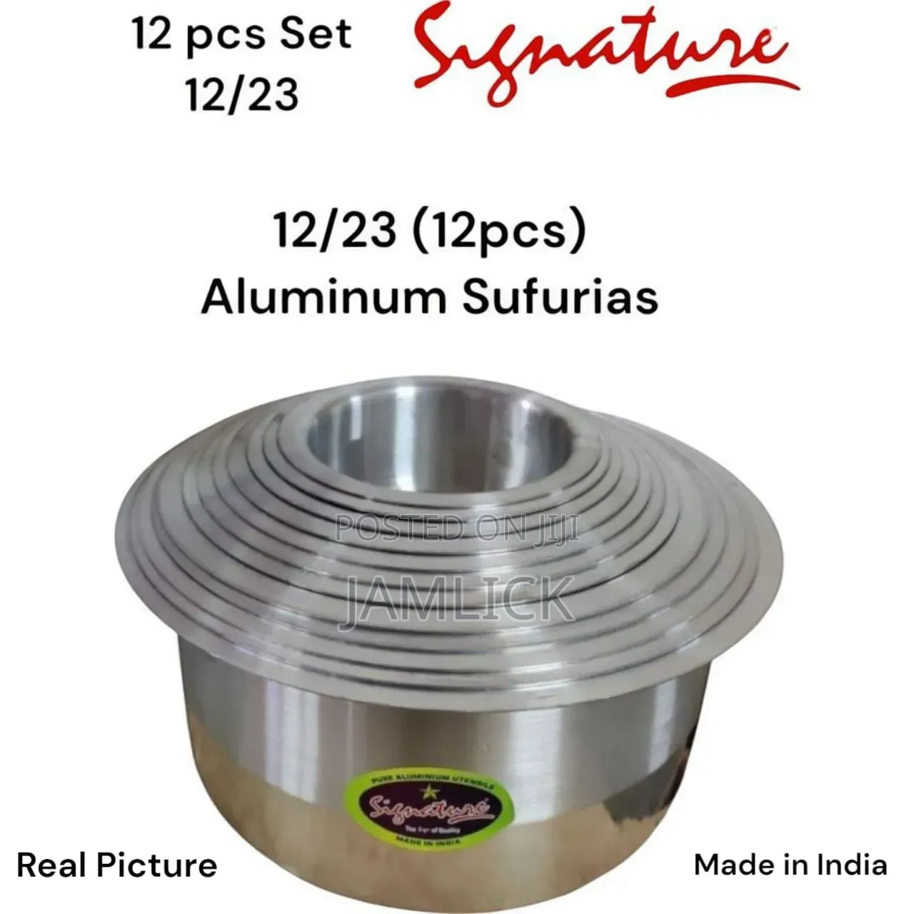 12pc Signature Aluminium Sufuria Set - Bn
