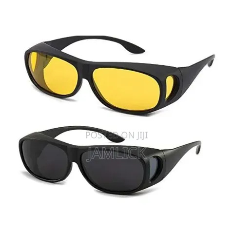 2pcs Anti-Glare Night Vision Driver Goggles (Dark Coloured) - Pm