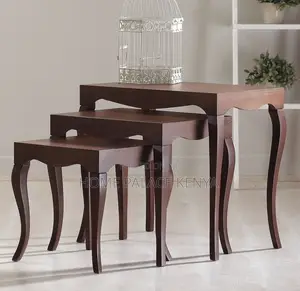 Nesting Stools: Rustic Wooden Nesting Side Tables