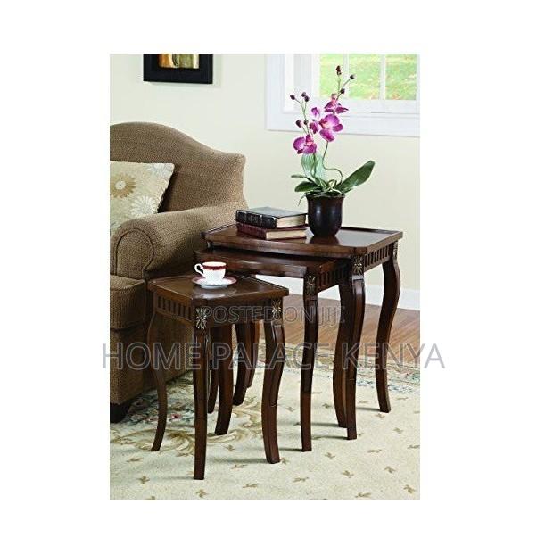 Nesting Stools: Rustic Wooden Nesting Side Tables - thumbnail 2