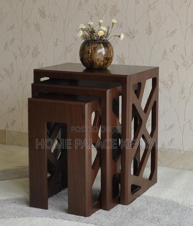 Nesting Stools: Rustic Wooden Nesting Side Tables - thumbnail 3