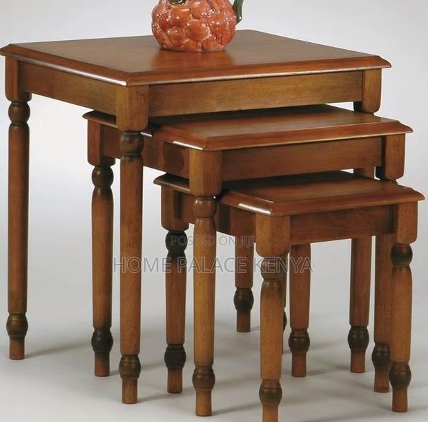 Nesting Stools: Rustic Wooden Nesting Side Tables - thumbnail 4