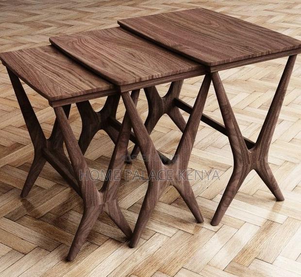 Nesting Stools: Rustic Wooden Nesting Side Tables - thumbnail 6