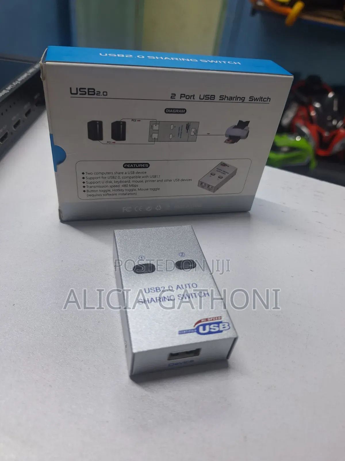 2 Port Usb 2.0 Sharing Switch /Printer Switch
