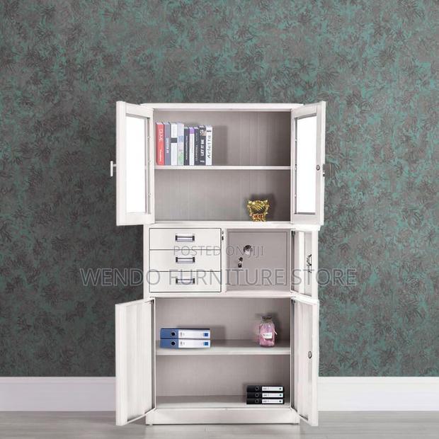 Office Cabinet; Two Doors Gray Executive Cabinet With Secure Safe
