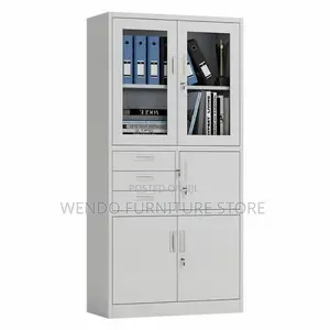 Office Cabinet; Two Doors Gray Executive Cabinet With Secure Safe