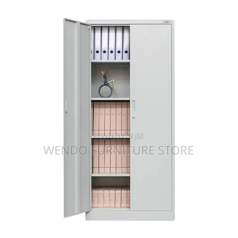 Office Cabinet; Two Doors Gray Executive Cabinet With Secure Safe