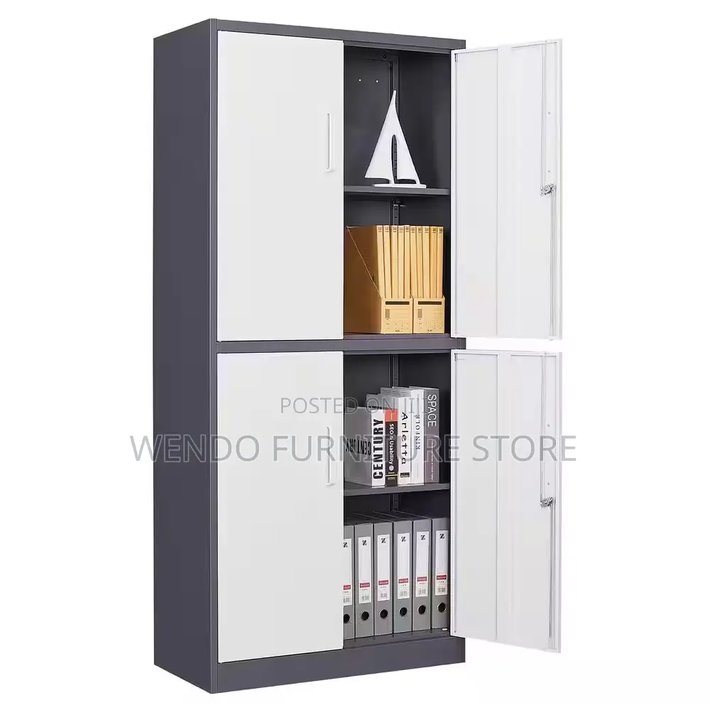 Office Cabinet; Two Doors Gray Executive Cabinet With Secure Safe