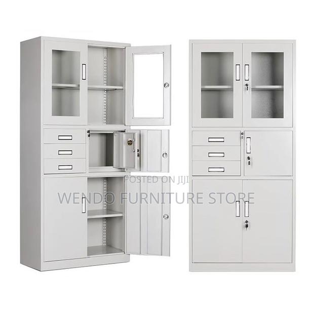 Office Cabinet; Two Doors Gray Executive Cabinet With Secure Safe - thumbnail 13