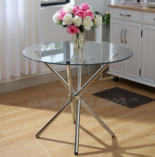 Glass Table: Round Transparent Tempered Glass Dining Table - thumbnail 7