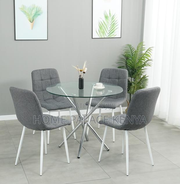 Glass Table: Round Transparent Tempered Glass Dining Table - thumbnail 10