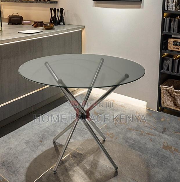 Glass Table: Round Transparent Tempered Glass Dining Table - thumbnail 11