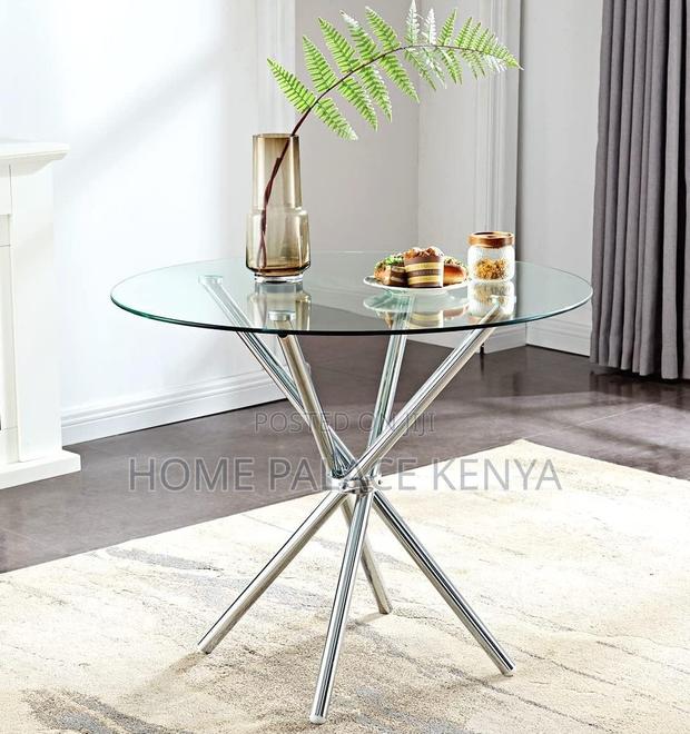 Glass Table: Round Transparent Tempered Glass Dining Table - thumbnail 12