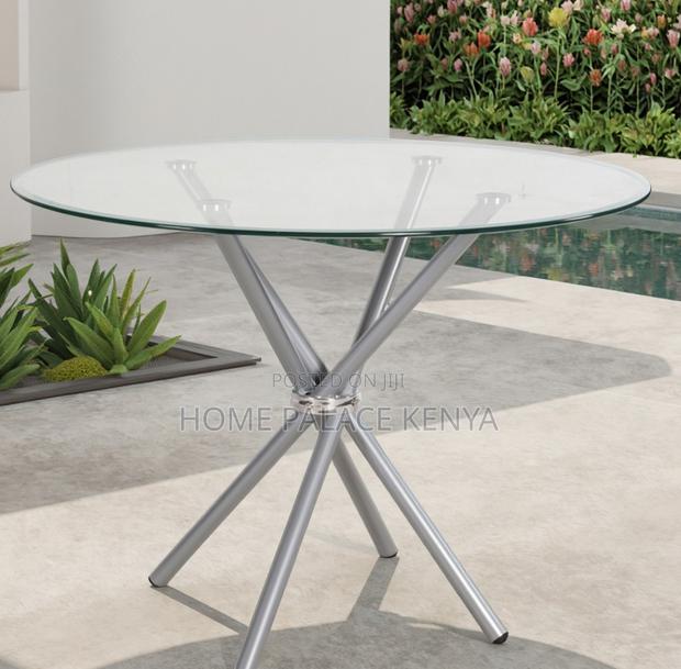 Glass Table: Round Transparent Tempered Glass Dining Table - thumbnail 13