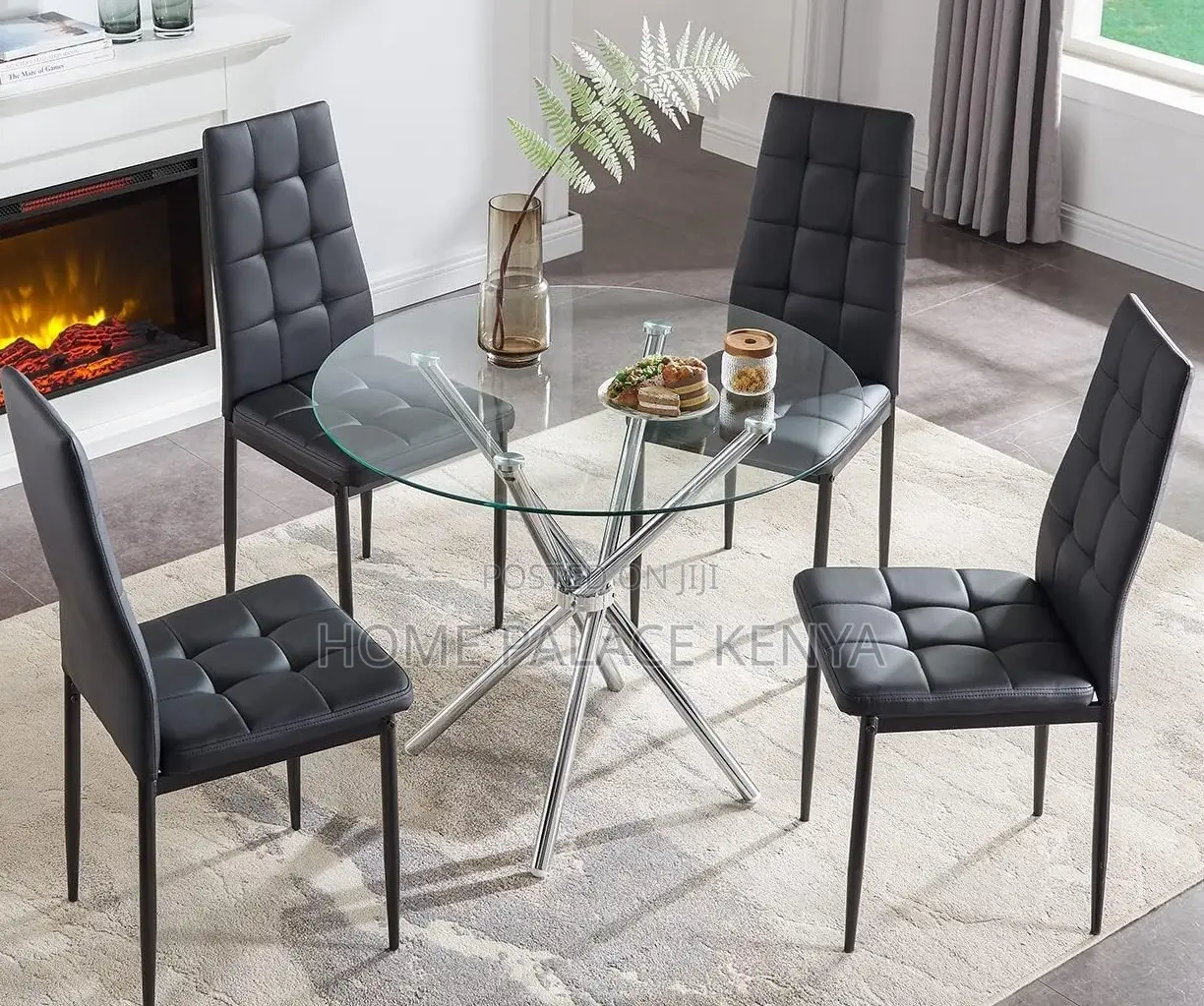 Glass Table: Round Transparent Tempered Glass Dining Table