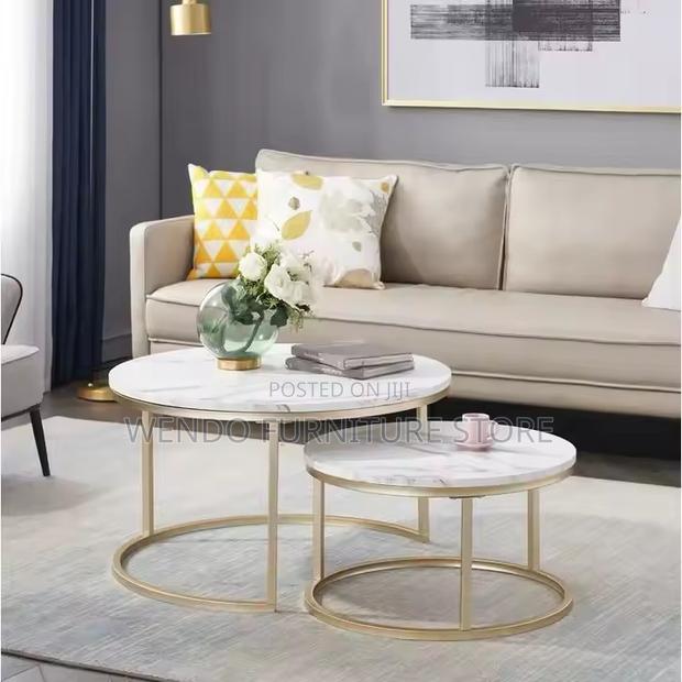 Coffee Table; Marble Dual Home Living Room Coffee Table - thumbnail 3