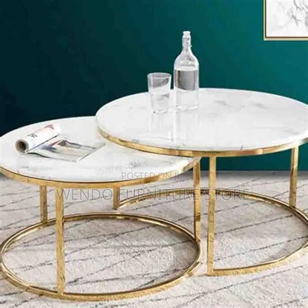 Coffee Table; Marble Dual Home Living Room Coffee Table - thumbnail 5