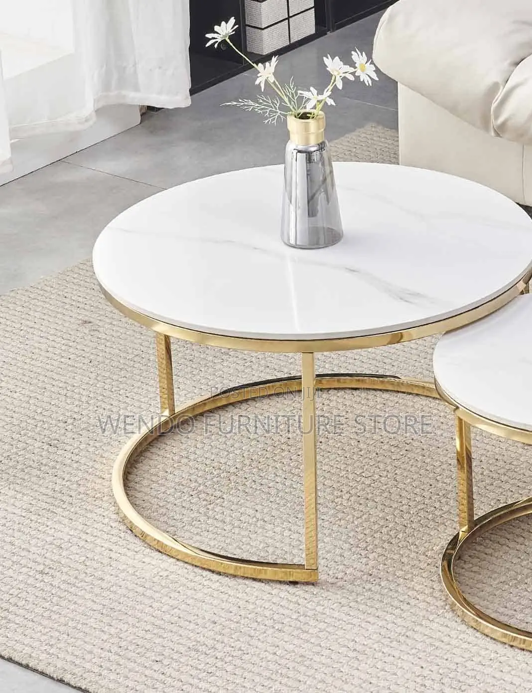 Coffee Table; Marble Dual Home Living Room Coffee Table