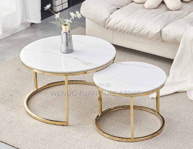 Coffee Table; Marble Dual Home Living Room Coffee Table - thumbnail 12