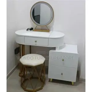 Dressers; Elegant White Dressing Vanity Set
