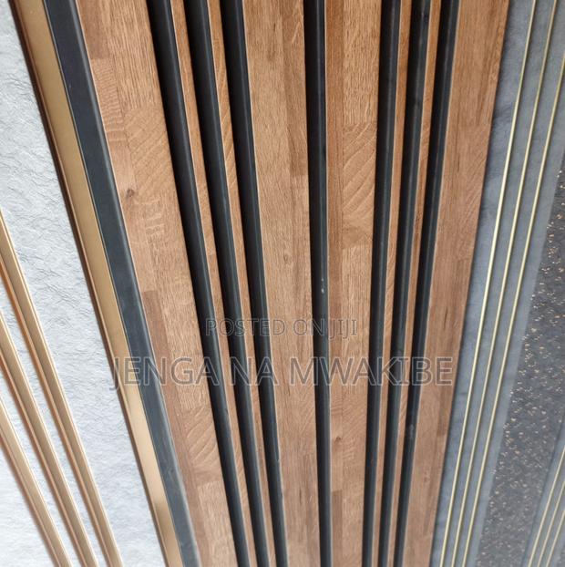 Black Groved Executive Wood-Grain Fluted Panels