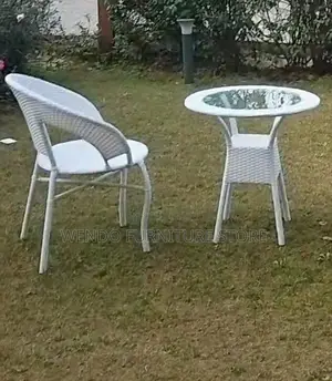 Dining Set; Two Seaters White Classic Style Rattan Balcony Dining Set