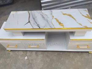 White Marble Style Living Room Tv Stand