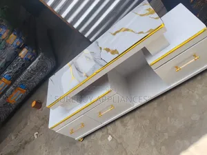 White Marble Finish Tv Stand,Luxury Finishing