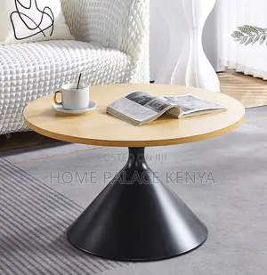 Centre Table: Wooden Top Nesting Tables With Metallic Base