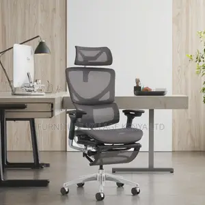 Ergonomic Full Mesh Armchair With Footrest