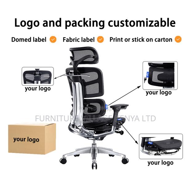 Ergonomic Full Mesh Armchair With Footrest - thumbnail 4