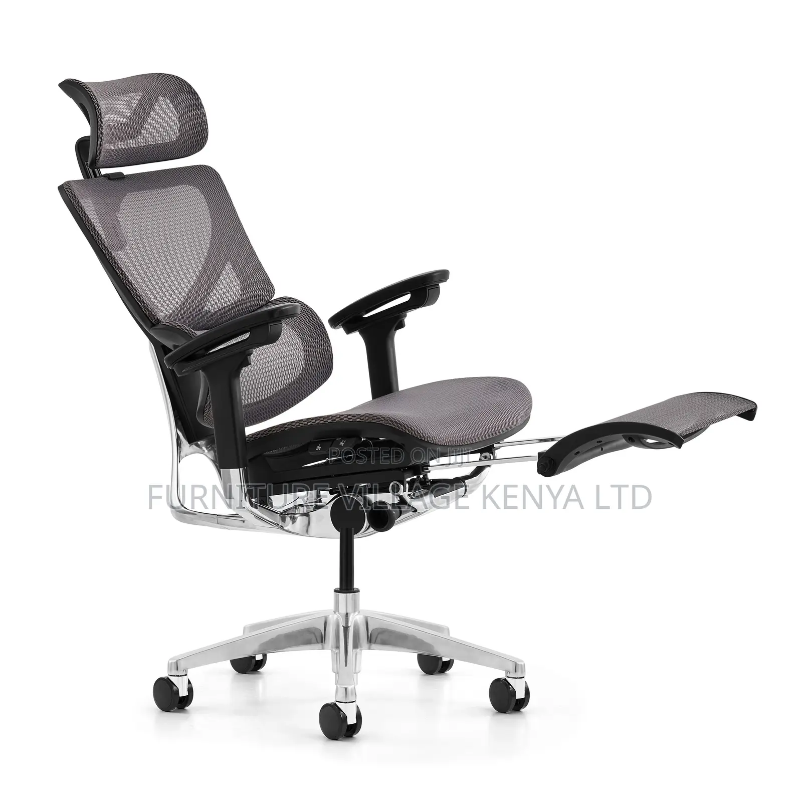 Ergonomic Full Mesh Armchair With Footrest