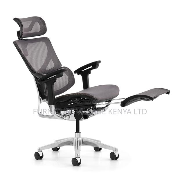 Ergonomic Full Mesh Armchair With Footrest - thumbnail 8