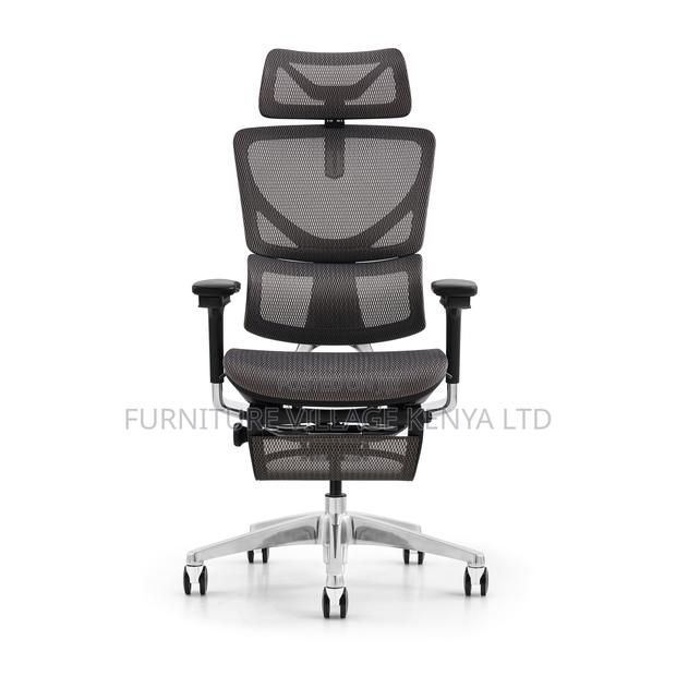 Ergonomic Full Mesh Armchair With Footrest - thumbnail 9