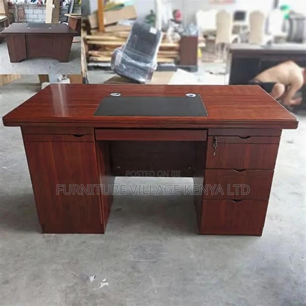 1200mm Mahogany Fixed Work Office Desk With Drawers - main view