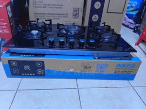 Bolesi Inbuilt 5 Burner Full Gas Tampered Glass Cooker