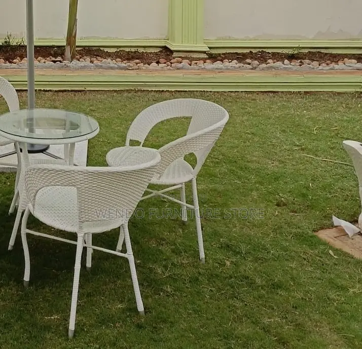 Dining Set; Four Seaters Rattan Dining Set for Outdoor and Garden