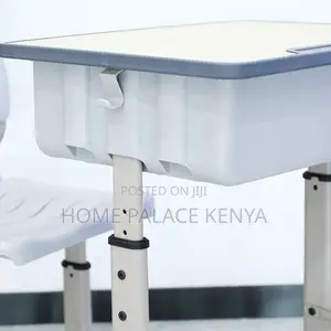 School Set: Height Adjustable Student Desk and Chair With Storage