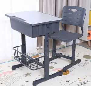School Set: Height Adjustable Student Desk and Chair With Storage