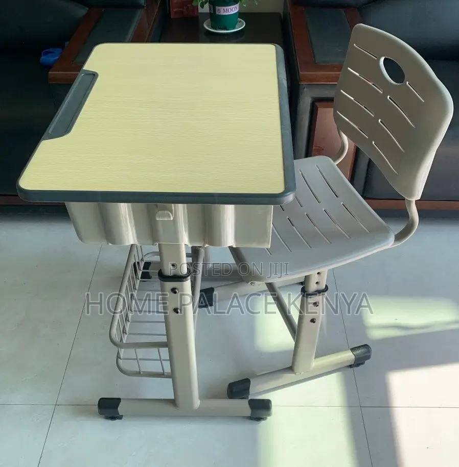 School Set: Height Adjustable Student Desk and Chair With Storage