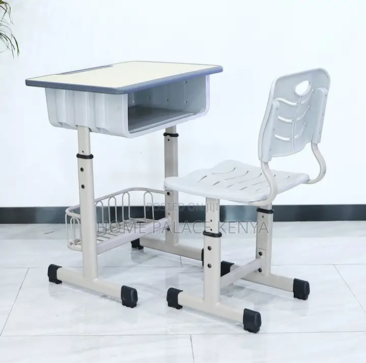 School Set: Height Adjustable Student Desk and Chair With Storage